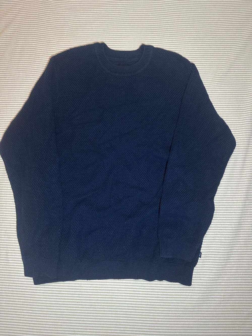 Gap Seed Stitch Crew Neck Sweater Size L Blue
